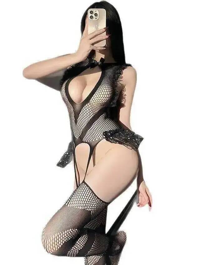 Sexy Lace Trim Fishing Net Bod - Bodystocking Fishnet 评论和价格