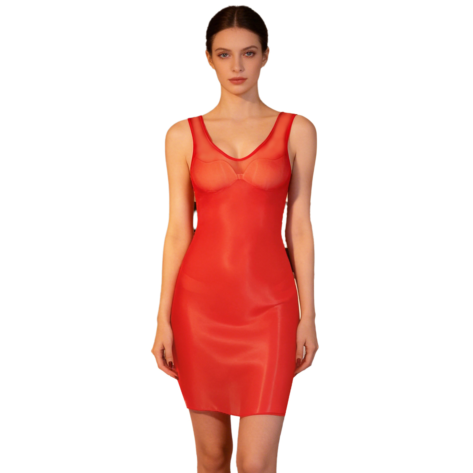 Womens Glossy Sheer Bodycon Dr - Babydoll Chemise Night 评论和价格