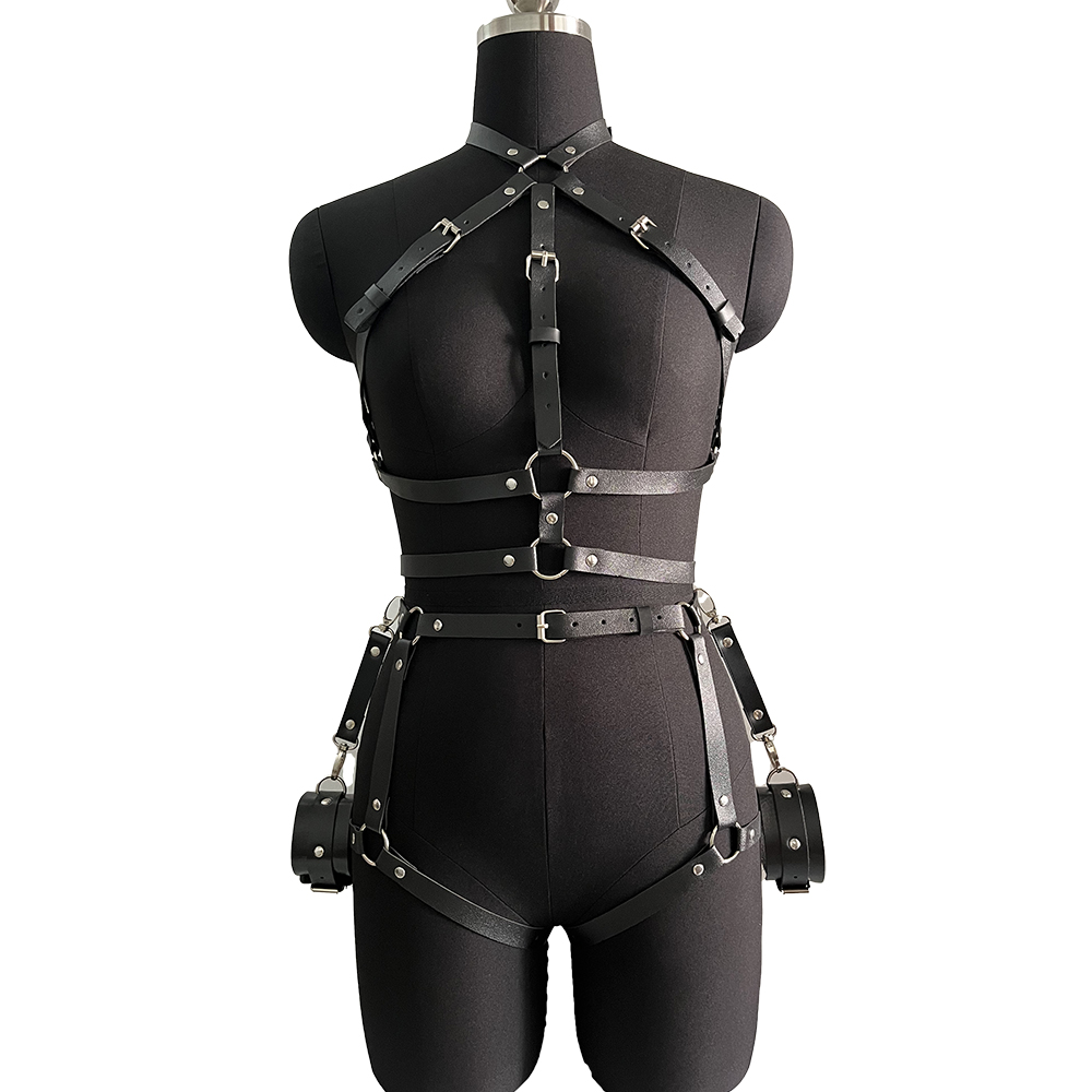 Harness for Women Pu Leather L - Garter Belt Set 评论和价格
