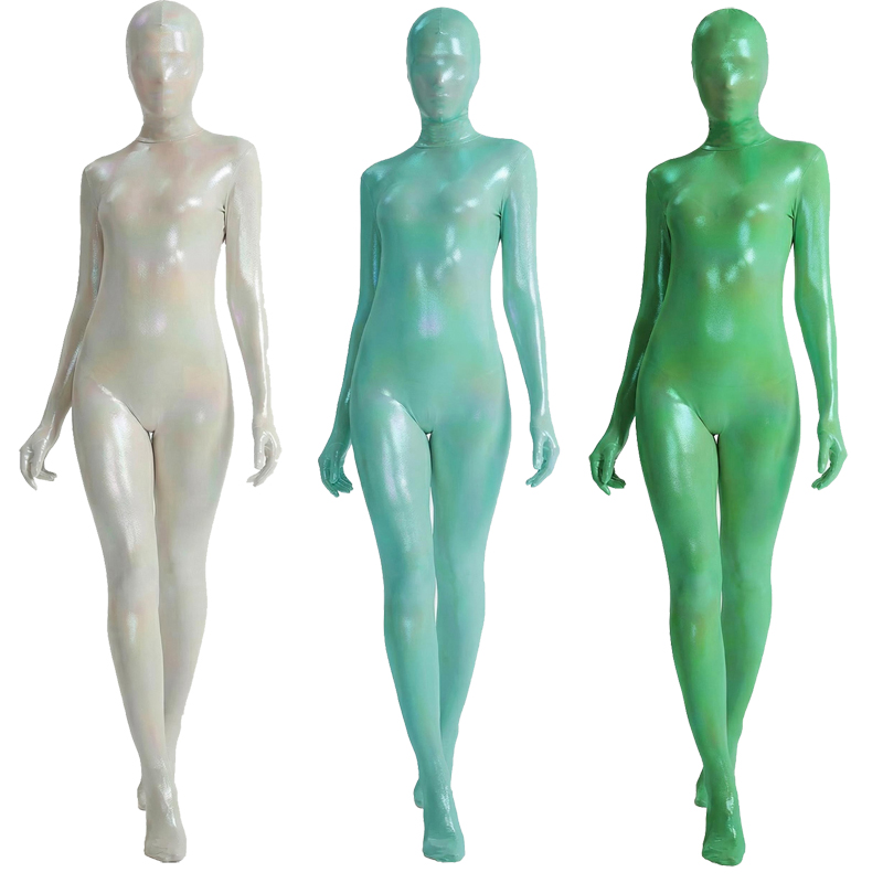Women Shiny Gradient Zentai Bo - Shapewear Bodysuit Firm 评论和价格