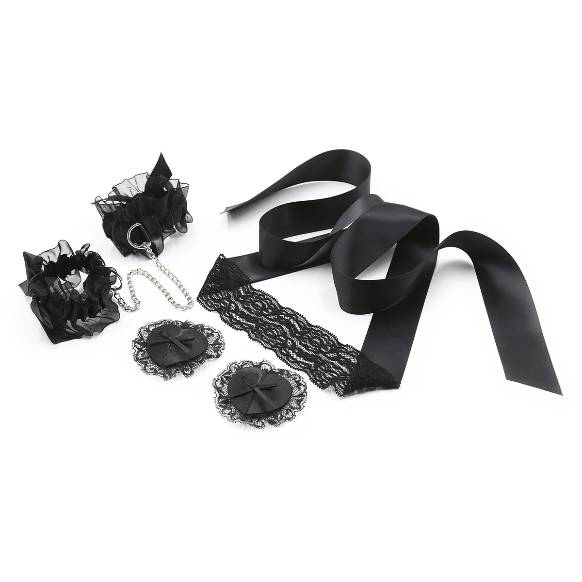 Lace Sex Toy Set Adult Handcuf - Nipple Cover Pasties 评论和价格