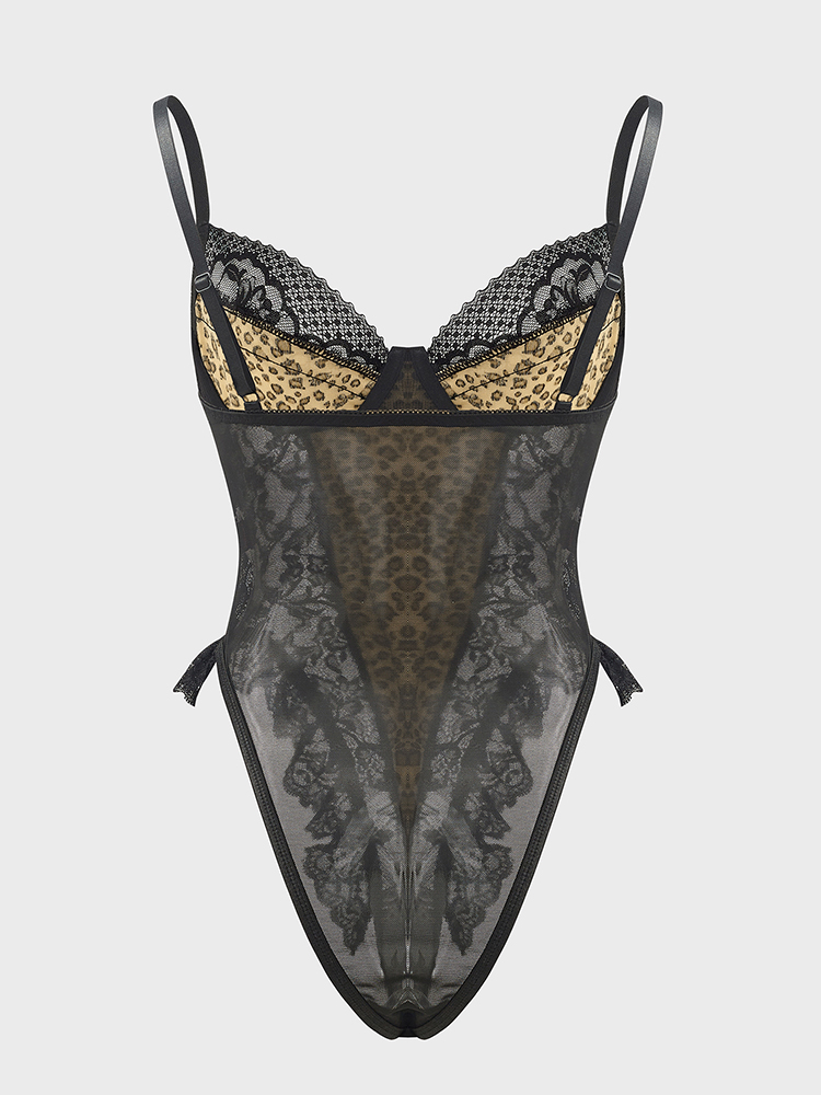 Sexy Lace Leopard Pattern Body - Shapewear Bodysuit Firm 评论和价格