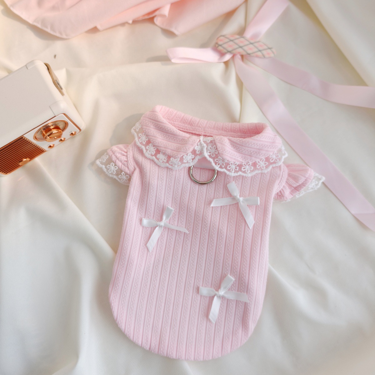 Pet Spring Lace Bow Vest Can P - Lace Teddy Lingerie 评论和价格