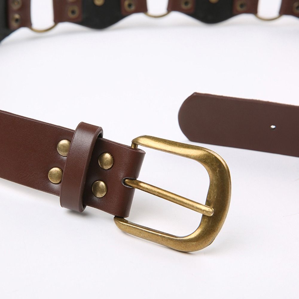 Grommet PU Leather Waist Belt  - Corset Waist Cinch 评论和价格