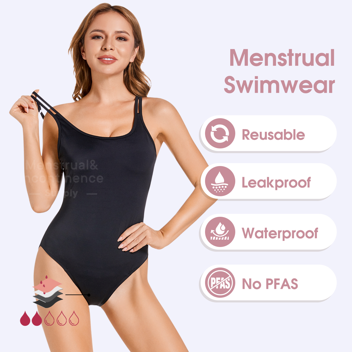 Women's Period Swimwear One Pi - Period Panty Absorbent 评论和价格