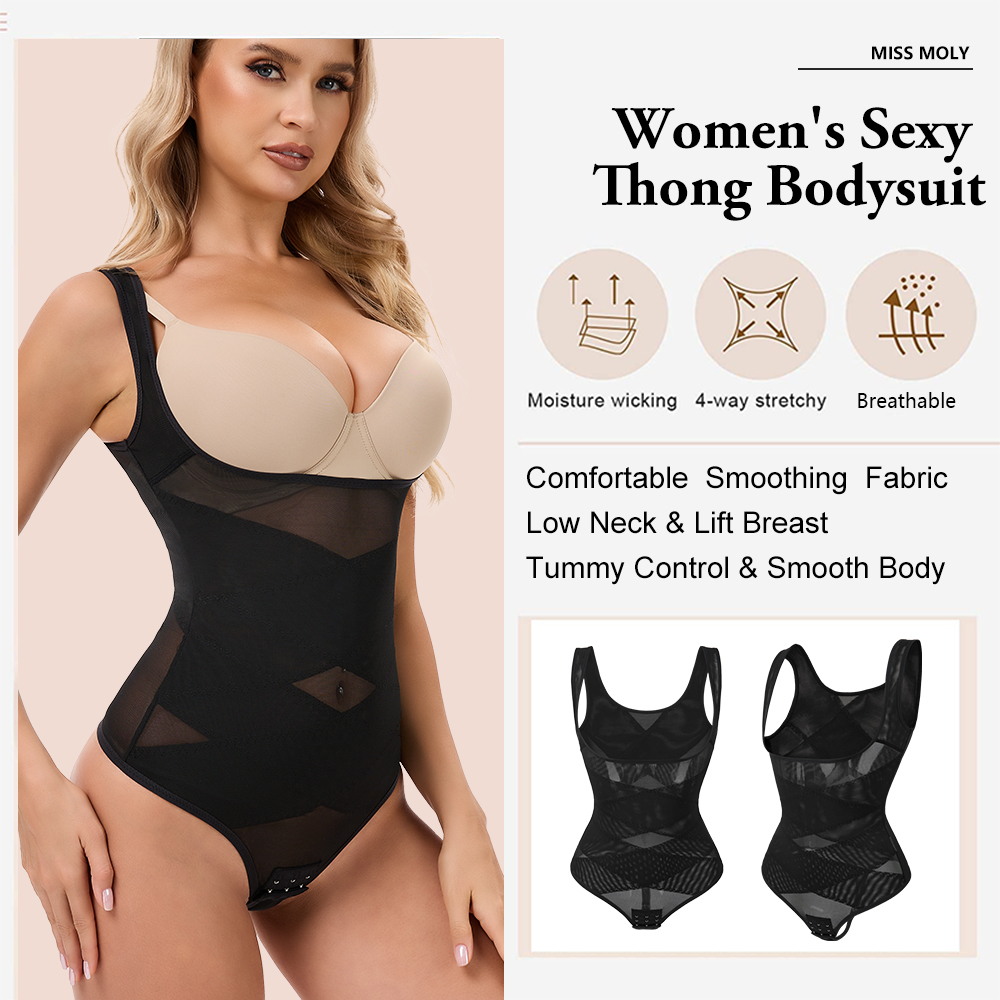 Mesh Thongs Bodysuit Shapewear - Shapewear Bodysuit Firm 评论和价格